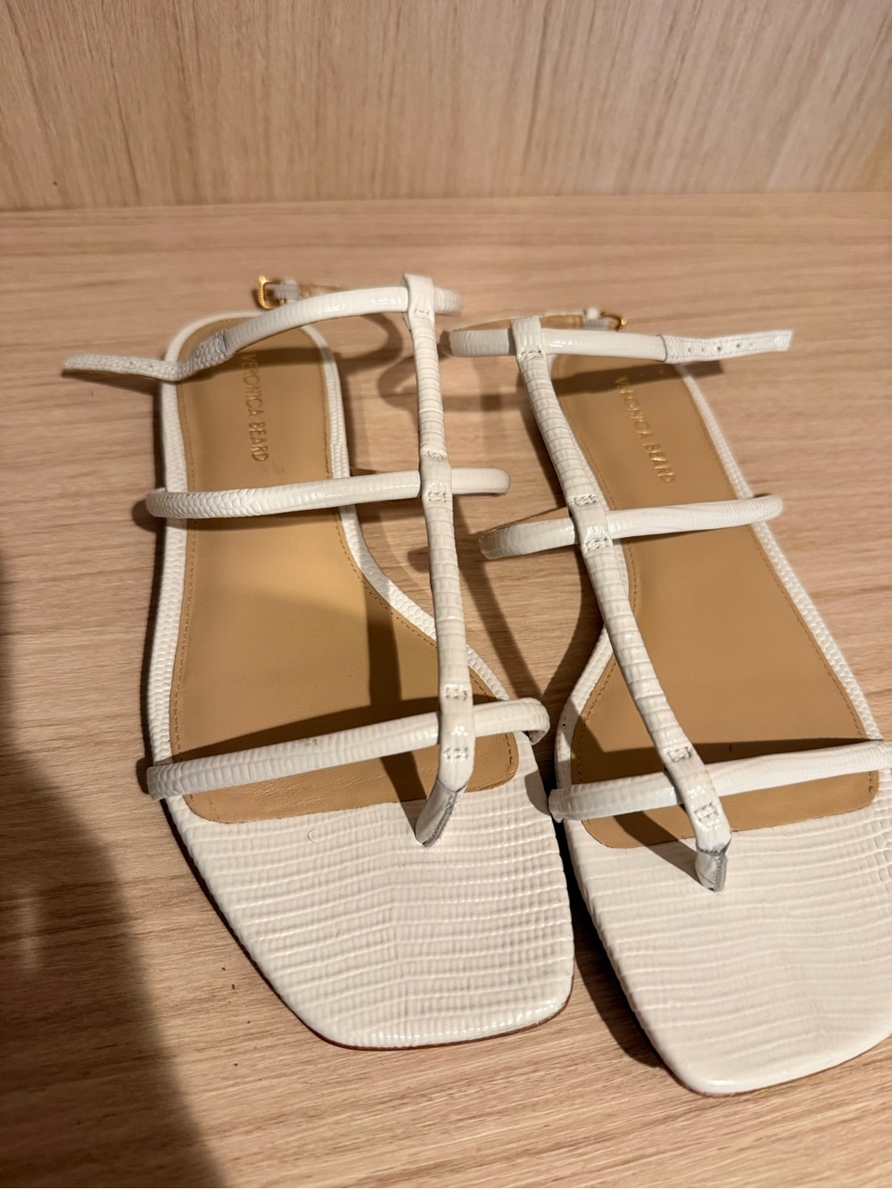 Veronica Beard - Women's White Strappy Square-Toe Sandals - Minimal Chic